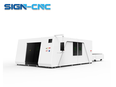 Fiber laser metal cutting machie with protective cover